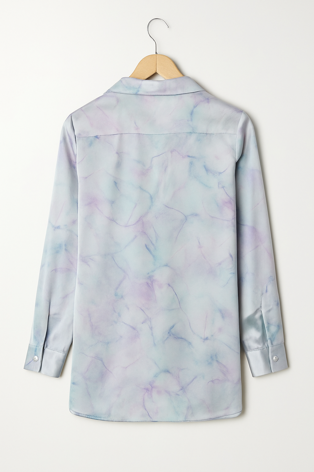 Marble Print Button-Down Shirt